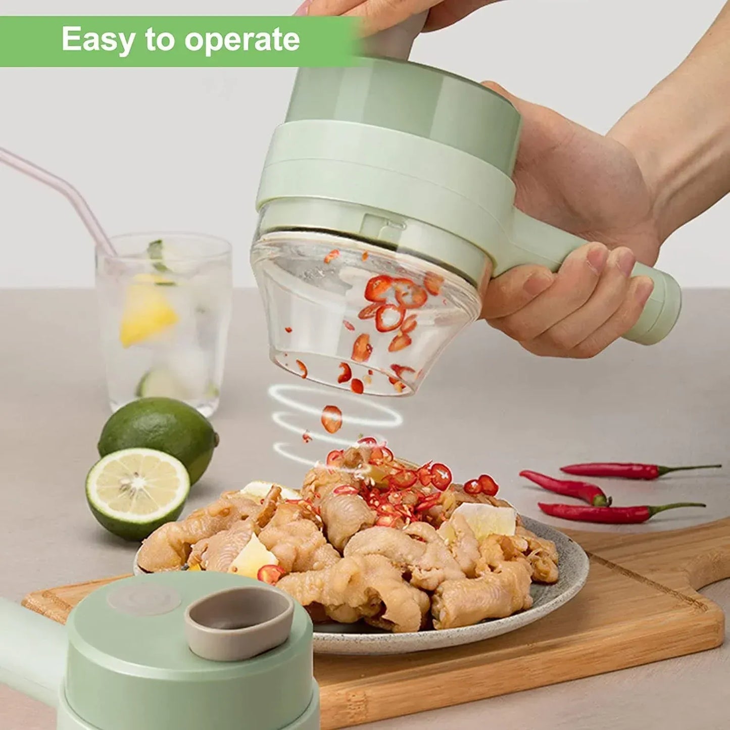 Electric Handheld Vegetable Cutter & Slicer