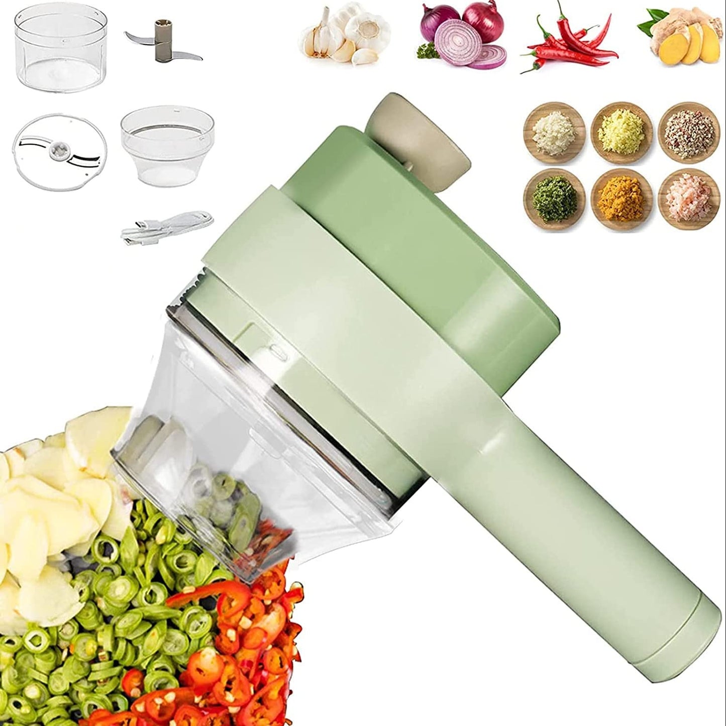 Electric Handheld Vegetable Cutter & Slicer