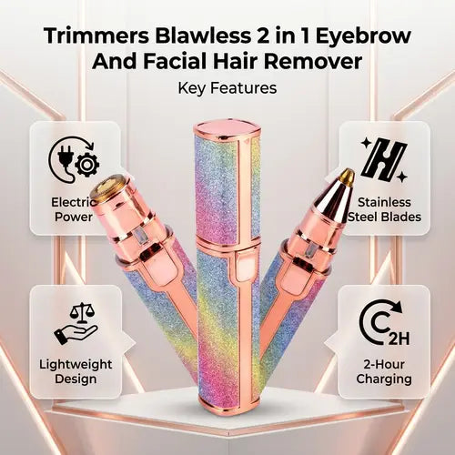 2-in-1 Eyebrow Trimmer & Facial Hair Remover for Women