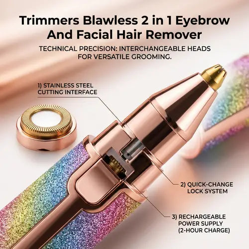 2-in-1 Eyebrow Trimmer & Facial Hair Remover for Women