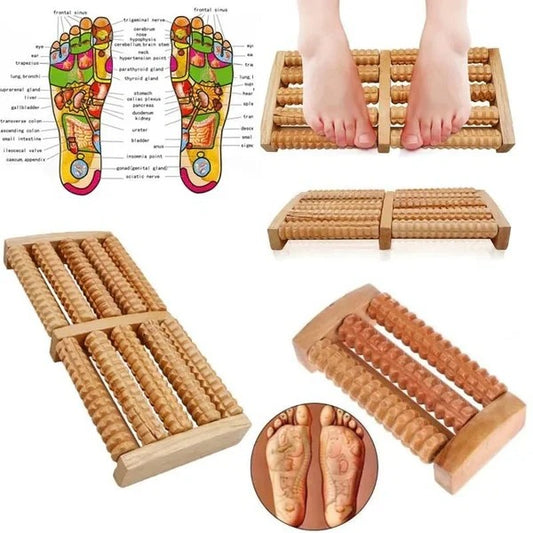 Wooden rooler Footer Massager