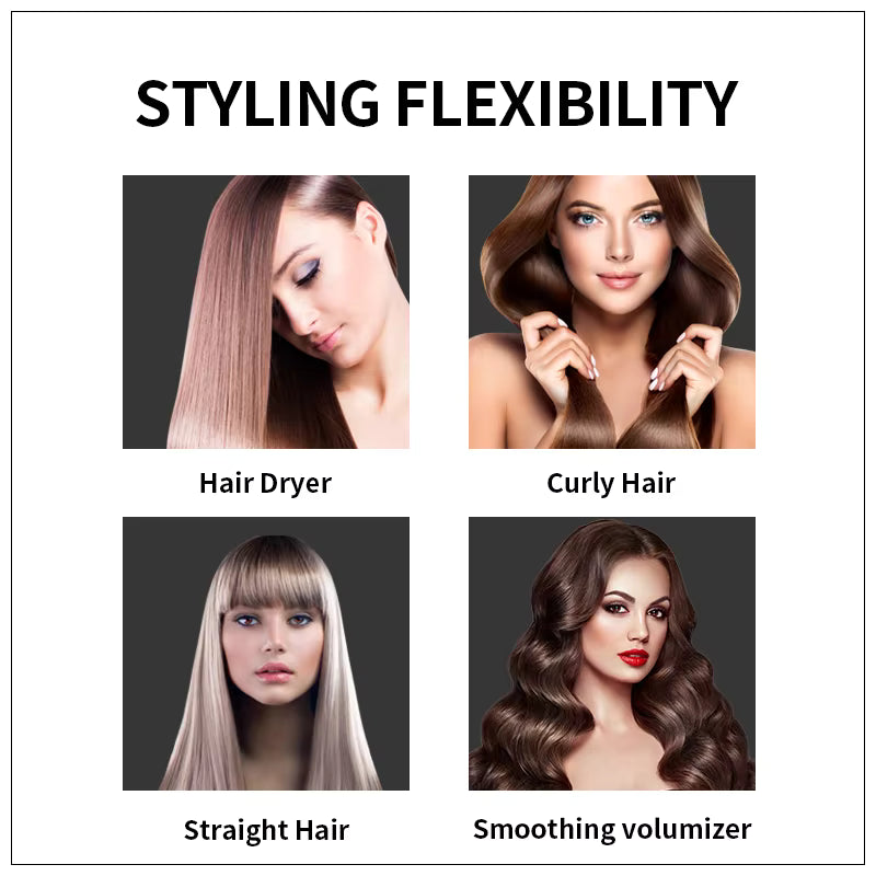3-in-1 Hair Dryer Brush, Straightener & Curler