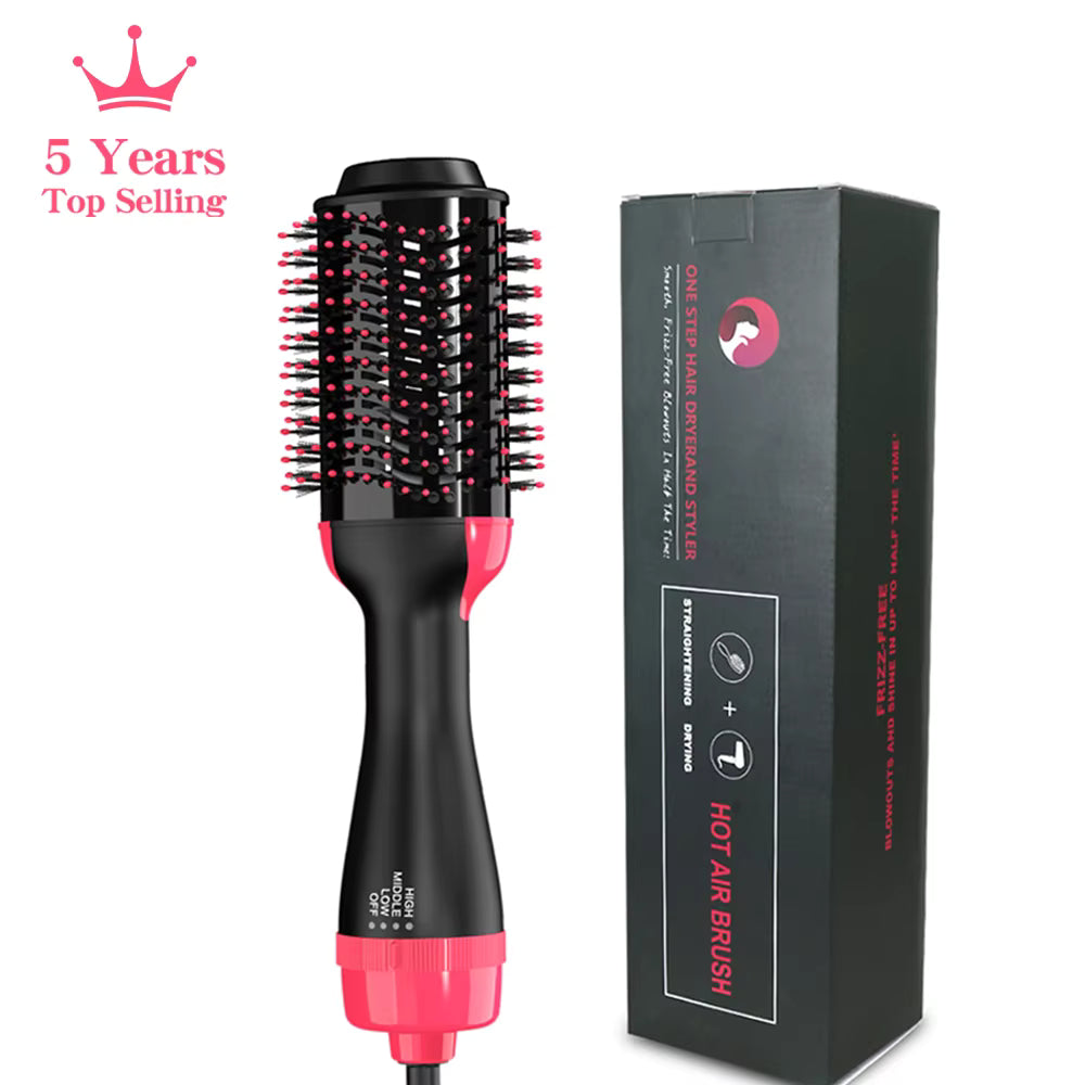 3-in-1 Hair Dryer Brush, Straightener & Curler